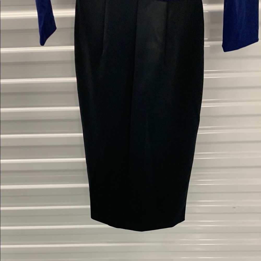 Blue Asymmetrical Ruched Sheath Dress - Picture 12 of 13